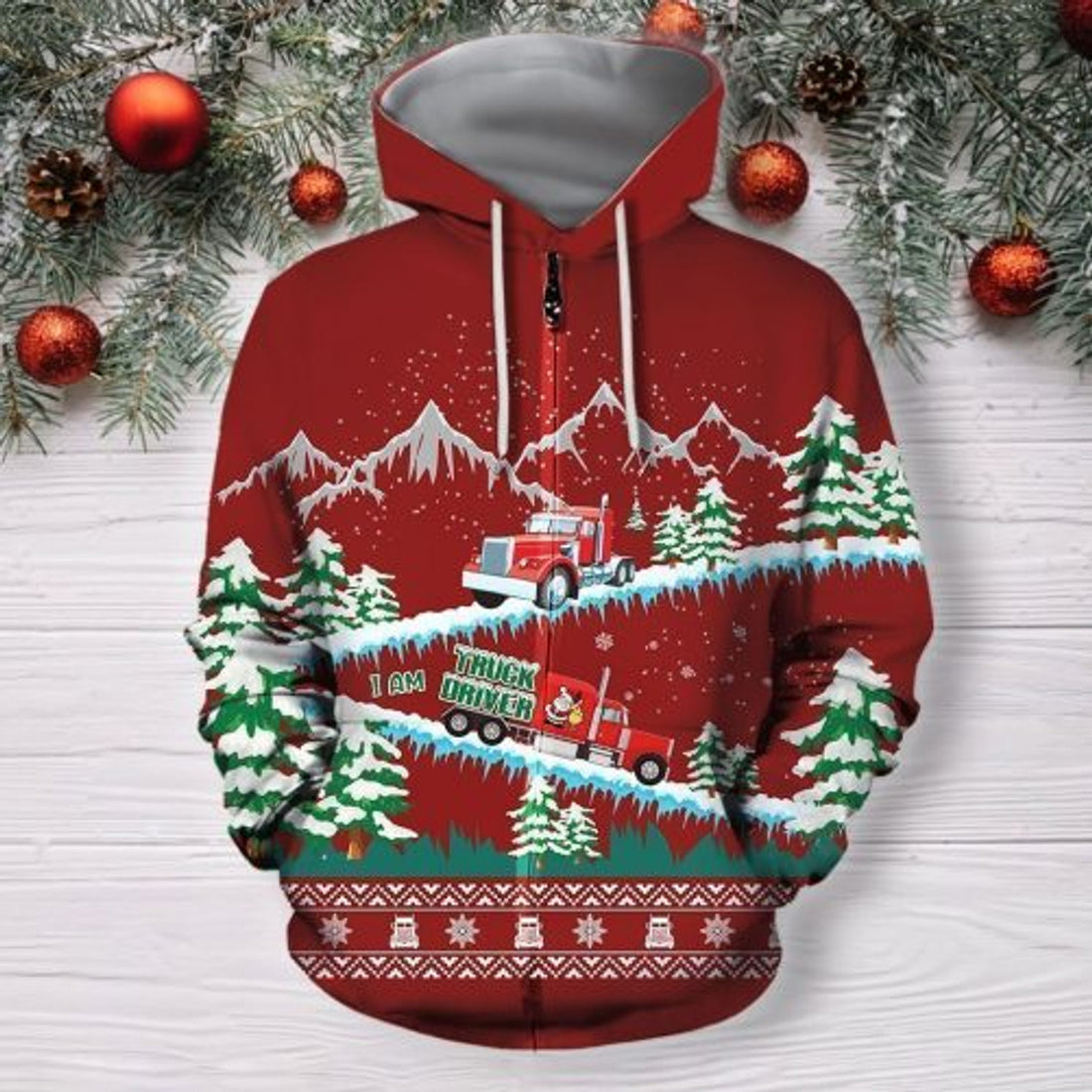 FUNSTUFFPRINT Trucker 3D Hoodie I Am Truck Driver Gift For Christmas 3D Hoodie and Zip Hoodie