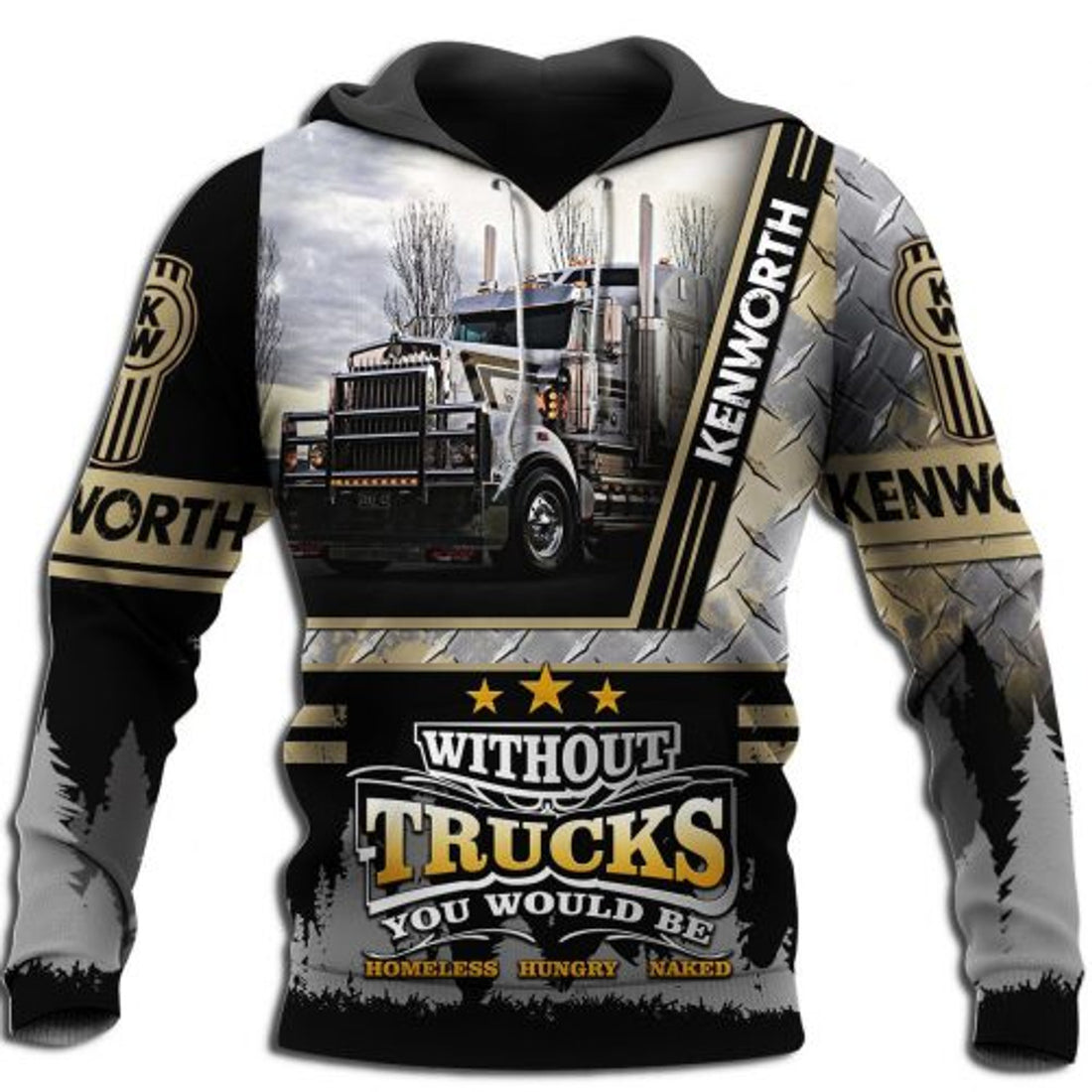FUNSTUFFPRINT Trucker 3D Hoodie Without Trucks You Would Be Homeless 3D Hoodie and Zip Hoodie