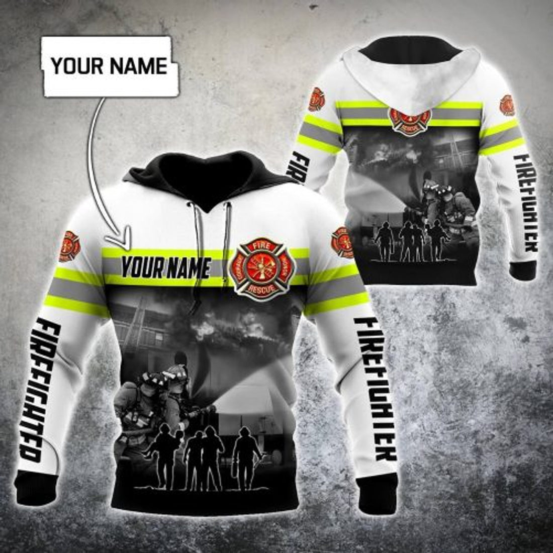 FUNSTUFFPRINT Personalized Firefighter 3D Hoodie For Men And Women Custom Name 3D Hoodie and Zip Hoodie