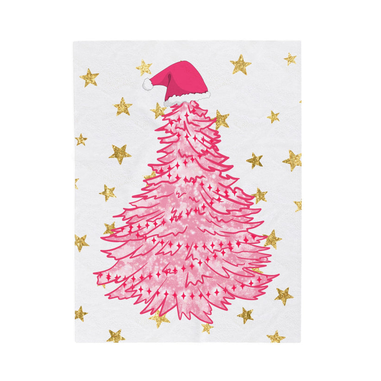 FUNSTUFFPRINT Pink Tree Velveteen Plush Blanket