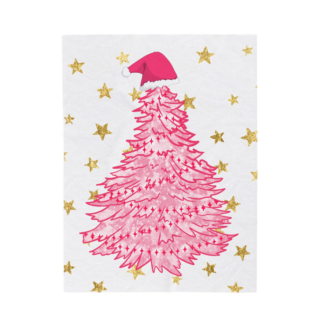 FUNSTUFFPRINT Pink Tree Velveteen Plush Blanket