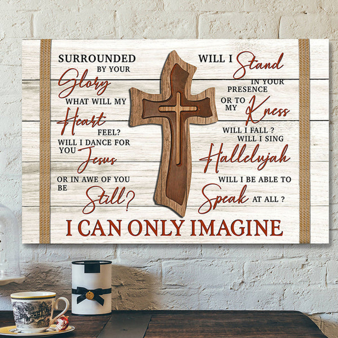 Scripture Canvas - Bible Verse Wall Art Canvas - Surrounded By Your Canvas Poster