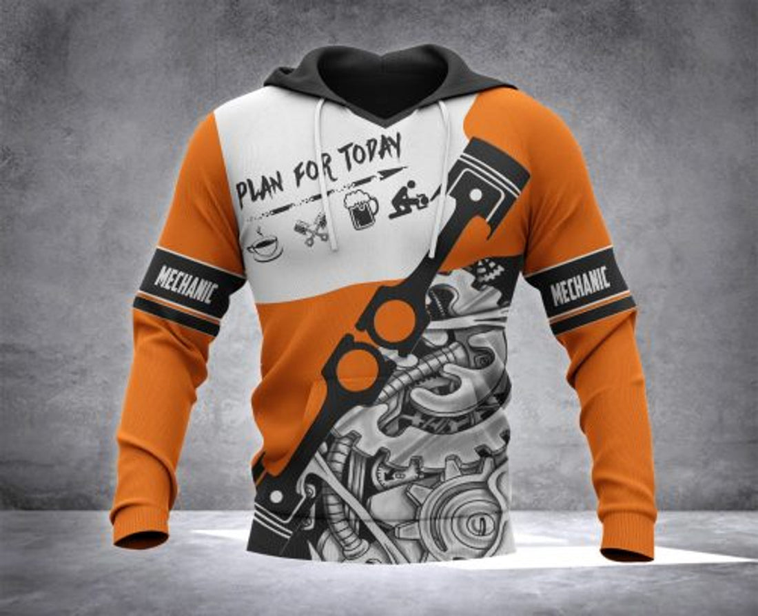 FUNSTUFFPRINT Mechanic 3D Hoodie For Men And Women Plan For Today 3D Hoodie and Zip Hoodie
