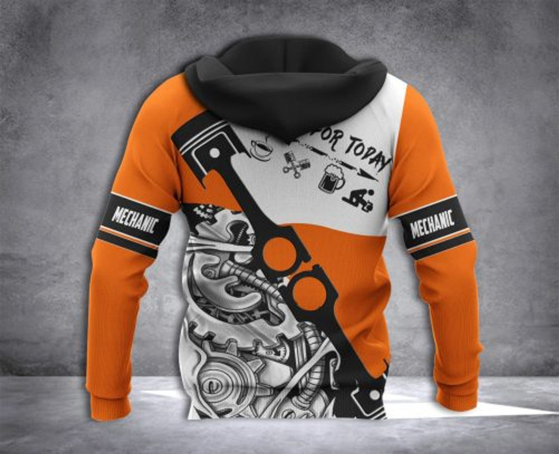 FUNSTUFFPRINT Mechanic 3D Hoodie For Men And Women Plan For Today 3D Hoodie and Zip Hoodie