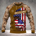 FUNSTUFFPRINT Mechanic 3D Hoodie American Flag Patriot 3D Hoodie and Zip Hoodie