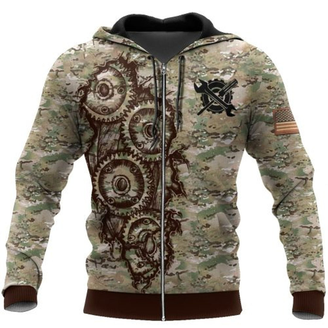 FUNSTUFFPRINT Mechanic Camo 3D Hoodie and Zip Hoodie