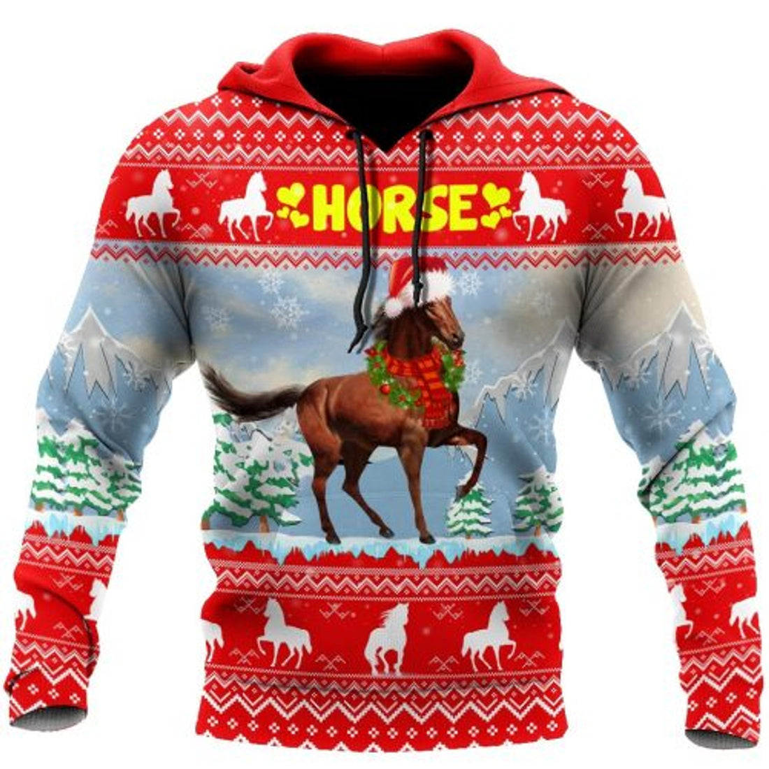 FUNSTUFFPRINT Horse 3D Hoodie Christmas Gift 3D Hoodie and Zip Hoodie