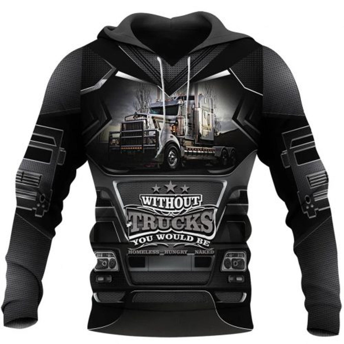 FUNSTUFFPRINT For Men Without Trucks You Would Be 3D Hoodie and Zip Hoodie