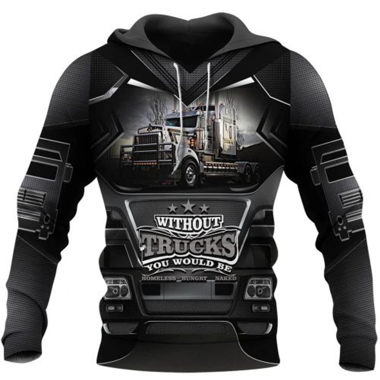 FUNSTUFFPRINT For Men Without Trucks You Would Be 3D Hoodie and Zip Hoodie