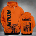 FUNSTUFFPRINT Mechanic 3D Hoodie For Women I Am Not Most Women Orange 3D Hoodie and Zip Hoodie