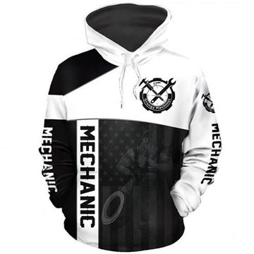 FUNSTUFFPRINT Mechanic 3D Hoodie Grungy Mechanic 3D Hoodie and Zip Hoodie
