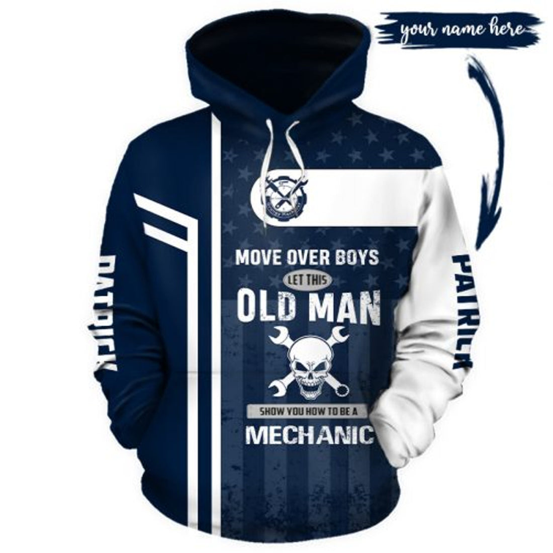 FUNSTUFFPRINT Personalized Mechanic 3D Hoodie Move Over Boys Let This Old Man 3D Hoodie and Zip Hoodie