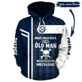 FUNSTUFFPRINT Personalized Mechanic 3D Hoodie Move Over Boys Let This Old Man 3D Hoodie and Zip Hoodie