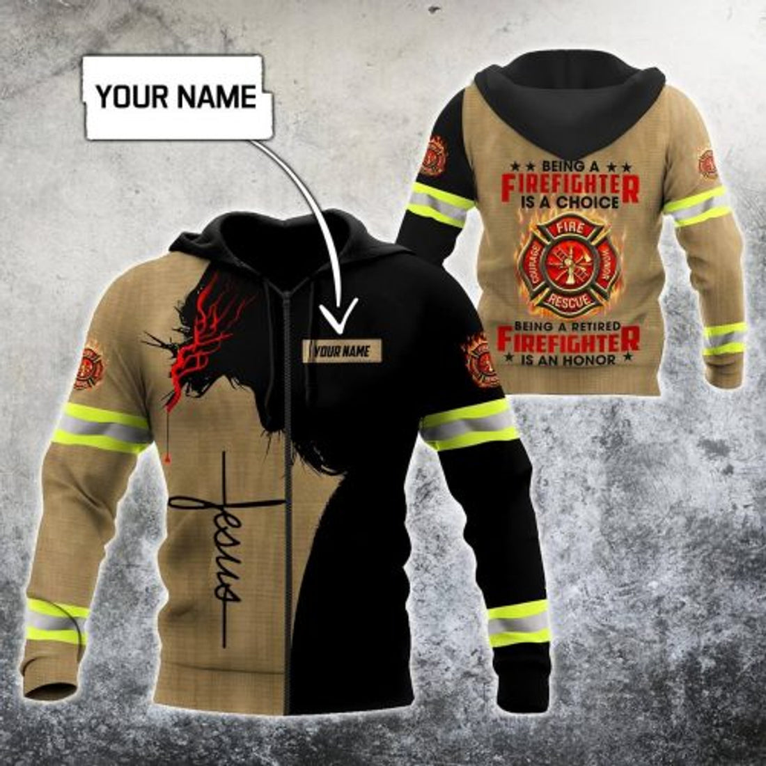 FUNSTUFFPRINT Personalized Firefighter 3D Hoodie Being A Retired Firefighter Is An Honor 3D Hoodie and Zip Hoodie