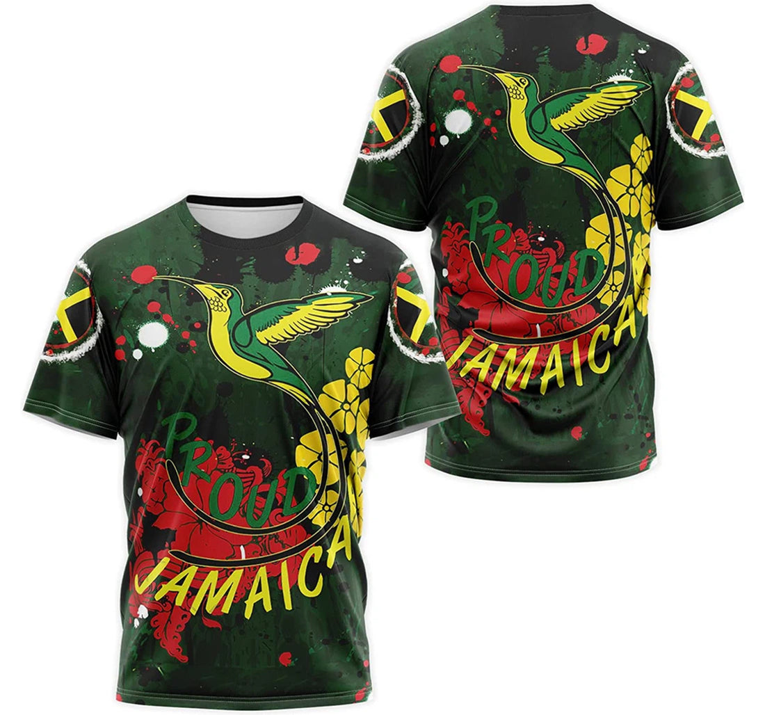 FUNSTUFFPRINT Personalized T-Shirt, Hoodie - Proud Jamaica Hummingbird National 3D T-shirt
