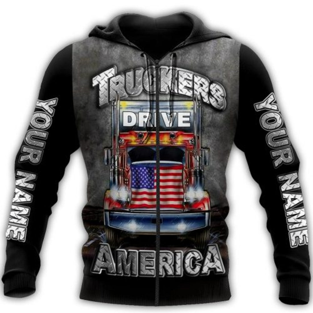 FUNSTUFFPRINT Personalized Trucker 3D Hoodie Truckers Drive America 3D Hoodie and Zip Hoodie
