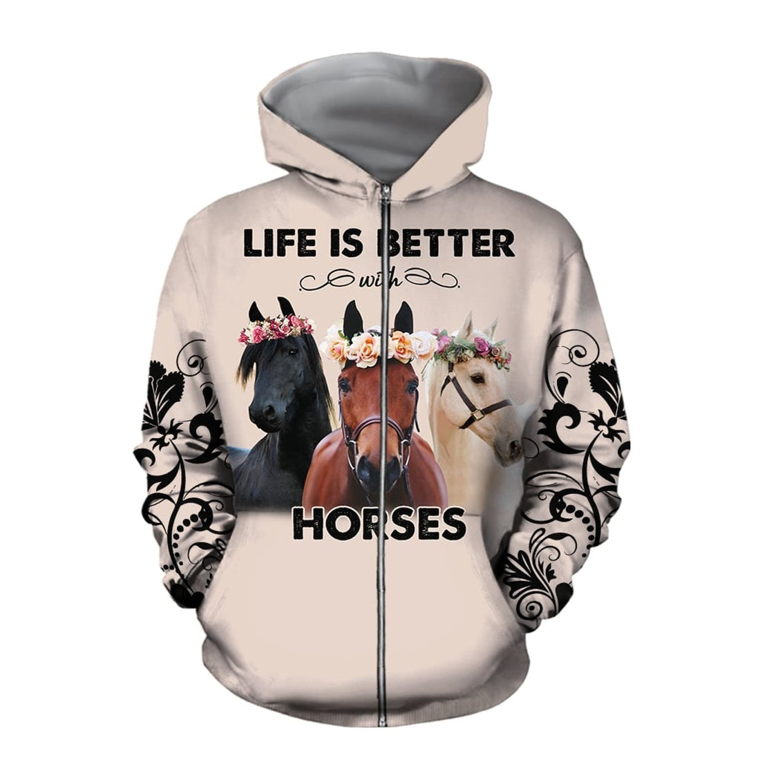 FUNSTUFFPRINT Horse 3D Hoodie Life Is Better With Horses 3D Hoodie and Zip Hoodie