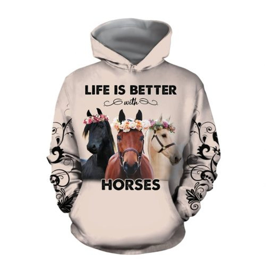 FUNSTUFFPRINT Horse 3D Hoodie Life Is Better With Horses 3D Hoodie and Zip Hoodie
