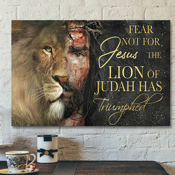 Jesus Christ Poster - Scripture Wall Decor - The Lion Of Judah Has Triumphed Canvas Poster 