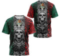 FUNSTUFFPRINT Personalized T-Shirt, Hoodie - Mexico Coat Of Arms Skull Aztec Mayan Warrior Pattern 3D T-shirt
