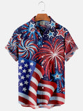 Vintage American Flag Short Sleeve Shirt, Happy Independence Day 4th Of July Hawaiian Shirt