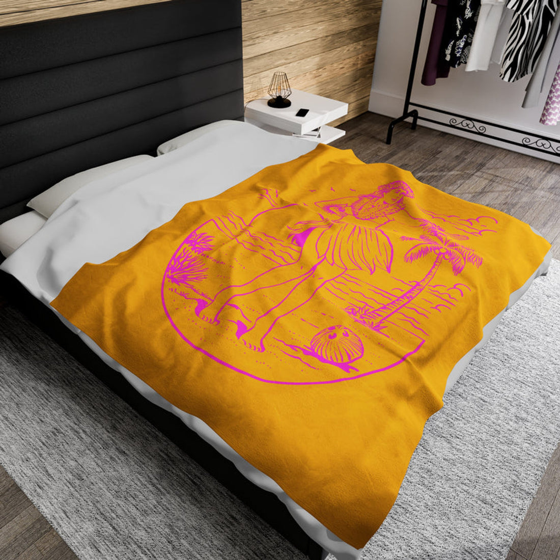 FUNSTUFFPRINT Hula Velveteen Plush Blanket