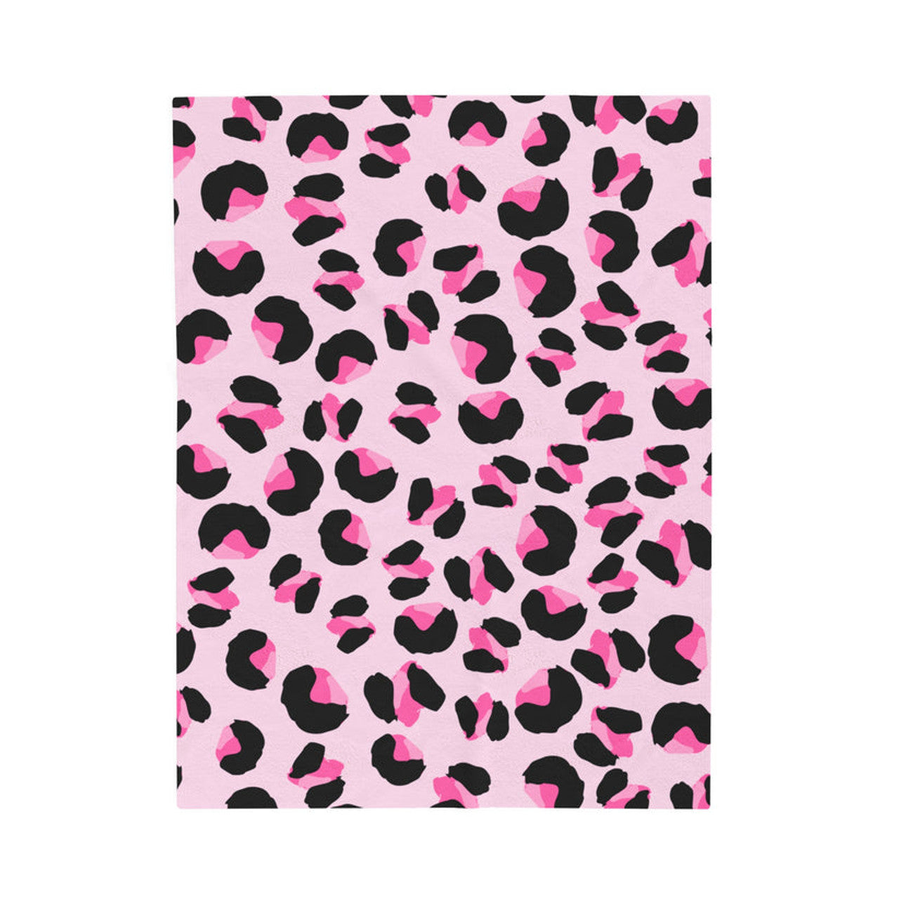 FUNSTUFFPRINT Pink Leopard Velveteen Plush Blanket