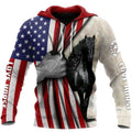 FUNSTUFFPRINT Horse 3D Hoodie Love Horse American Flag 3D Hoodie and Zip Hoodie