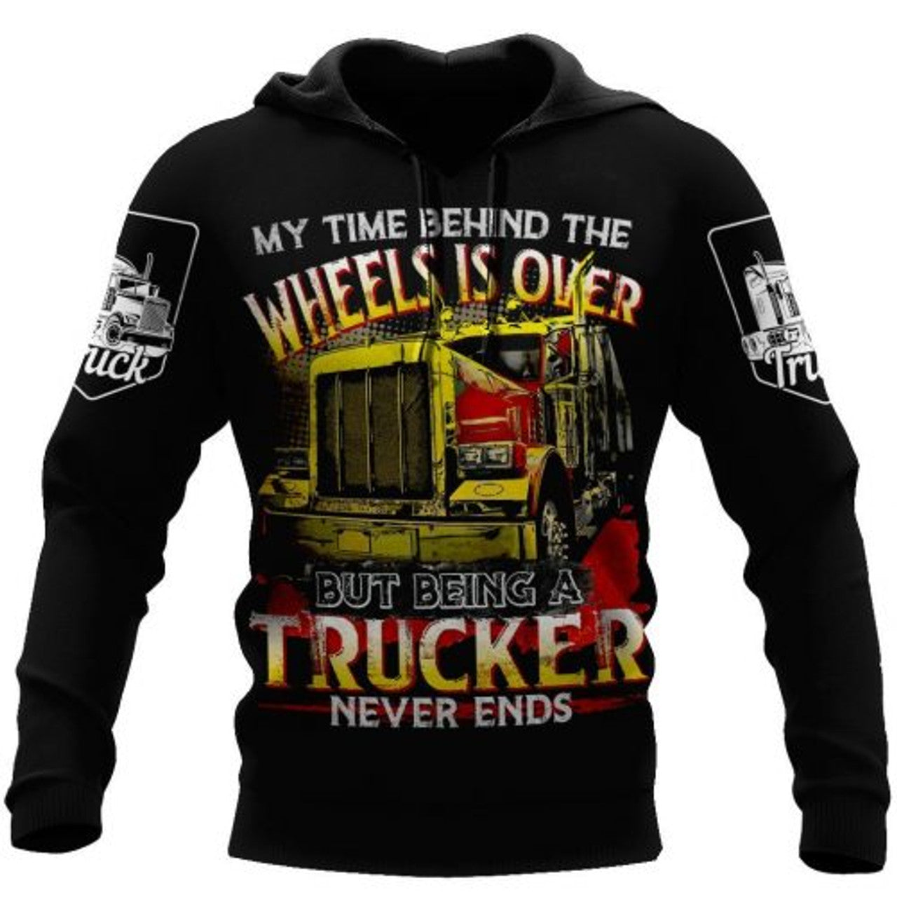 FUNSTUFFPRINT Being A Trucker Never Ends 3D Hoodie and Zip Hoodie