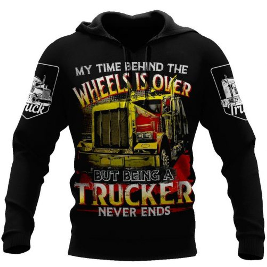 FUNSTUFFPRINT Being A Trucker Never Ends 3D Hoodie and Zip Hoodie