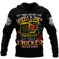 FUNSTUFFPRINT Being A Trucker Never Ends 3D Hoodie and Zip Hoodie