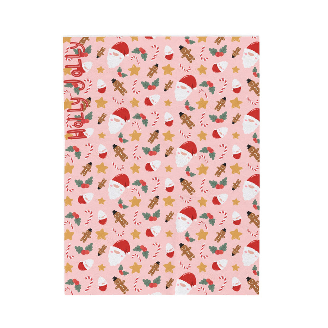 FUNSTUFFPRINT Holly Jolly Velveteen Plush Blanket