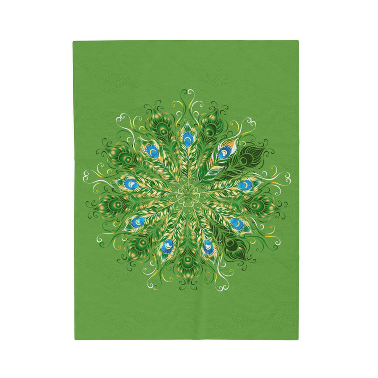 FUNSTUFFPRINT Peacock Velveteen Plush Blanket