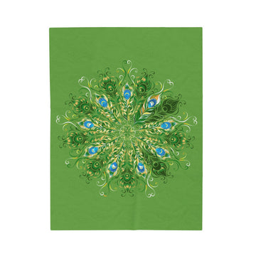 FUNSTUFFPRINT Peacock Velveteen Plush Blanket