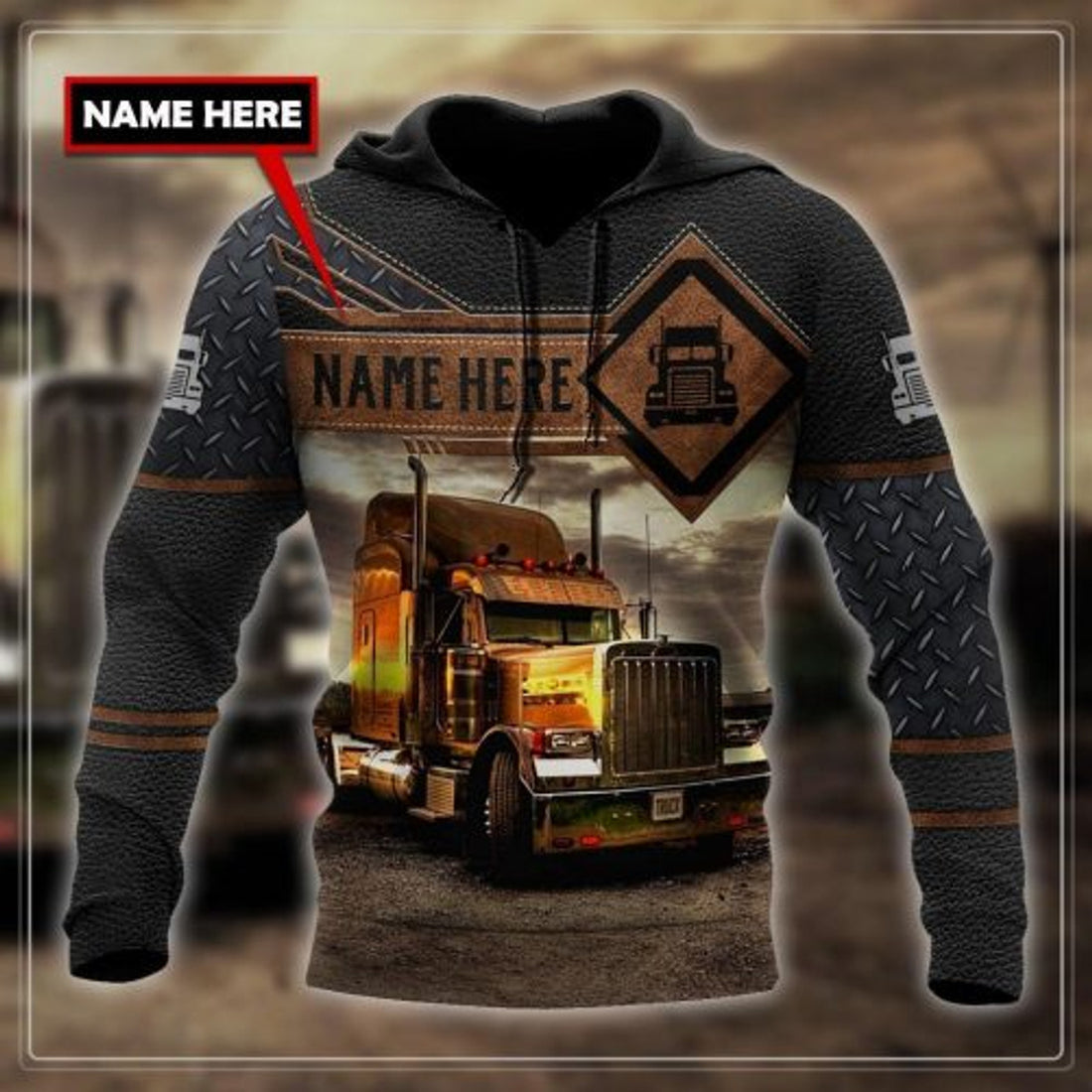 FUNSTUFFPRINT Pesonalized Trucker 3D Hoodie For Men 3D Hoodie and Zip Hoodie