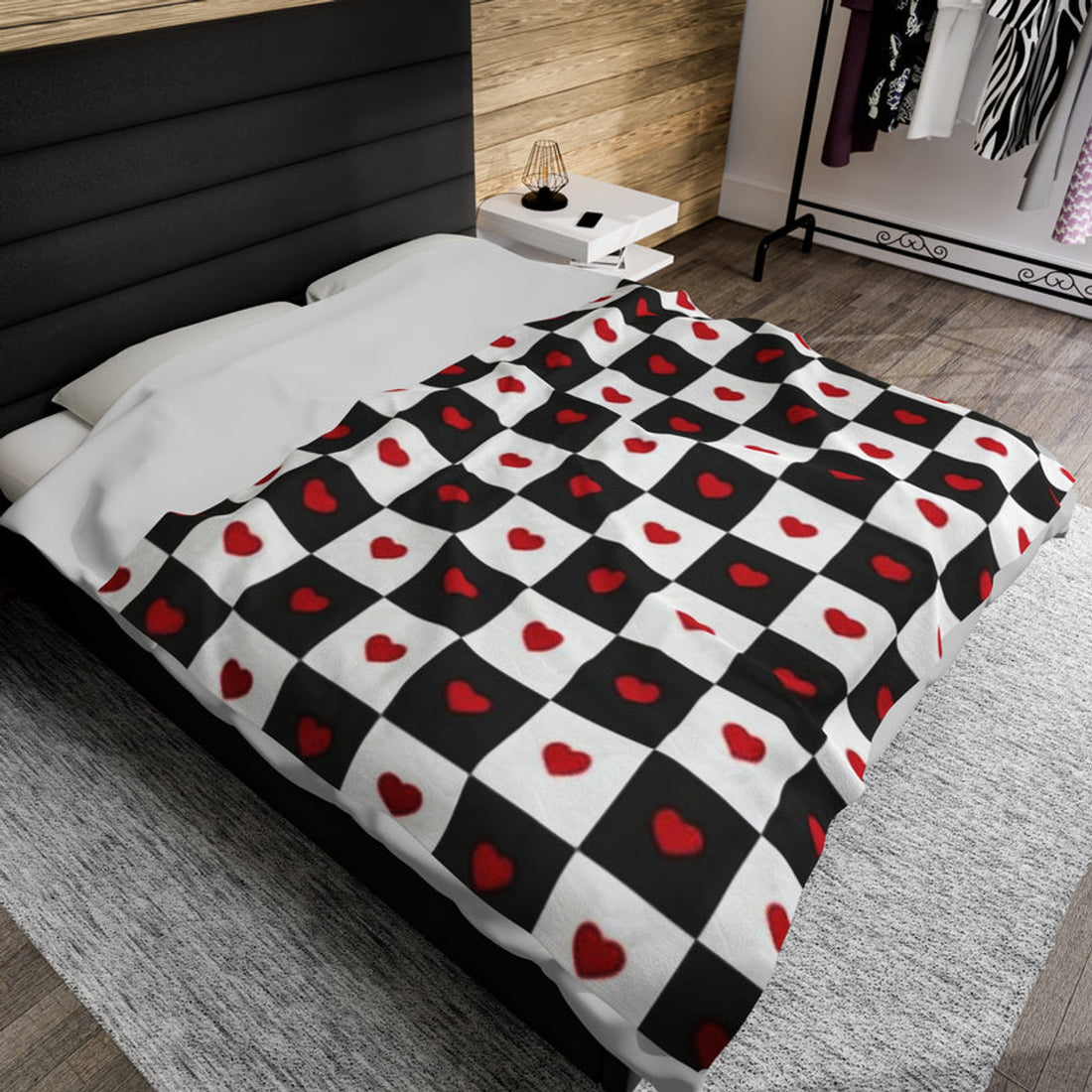 FUNSTUFFPRINT Checkmate Love Valentine Plush Blanket