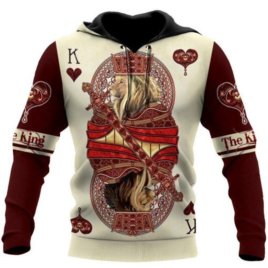 FUNSTUFFPRINT Lion King Poker 3D All Over Printed Hoodie The King 3D Hoodie and Zip Hoodie