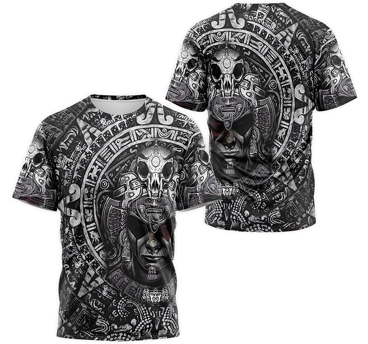 FUNSTUFFPRINT Personalized T-Shirt, Hoodie - Aztec Mayan Warrior Mexican Pattern 3D T-shirt