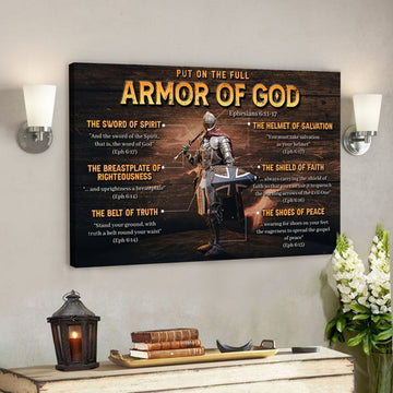 Put On The Full Armor Of God Canvas Wall Art - Christian Canvas Prints - Faith Canvas - Bible Verse Canvas 