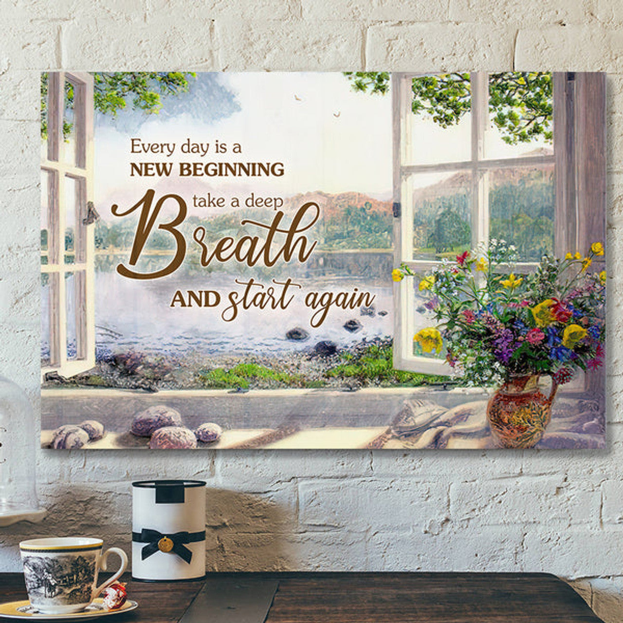 Every Day Is A New Beginning Take A Deep Breath And Start Again - Bible Verse Canvas - Jesus Canvas Wall Art - Scripture Canvas Wall Art