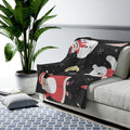 FUNSTUFFPRINT Santa-Polar Bear Velveteen Plush Blanket-Cozy Blanket-Comfy Blanket-Christmas