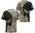 FUNSTUFFPRINT Personalized T-Shirt, Hoodie - Military Police Skull Army Us Camo 3D T-shirt