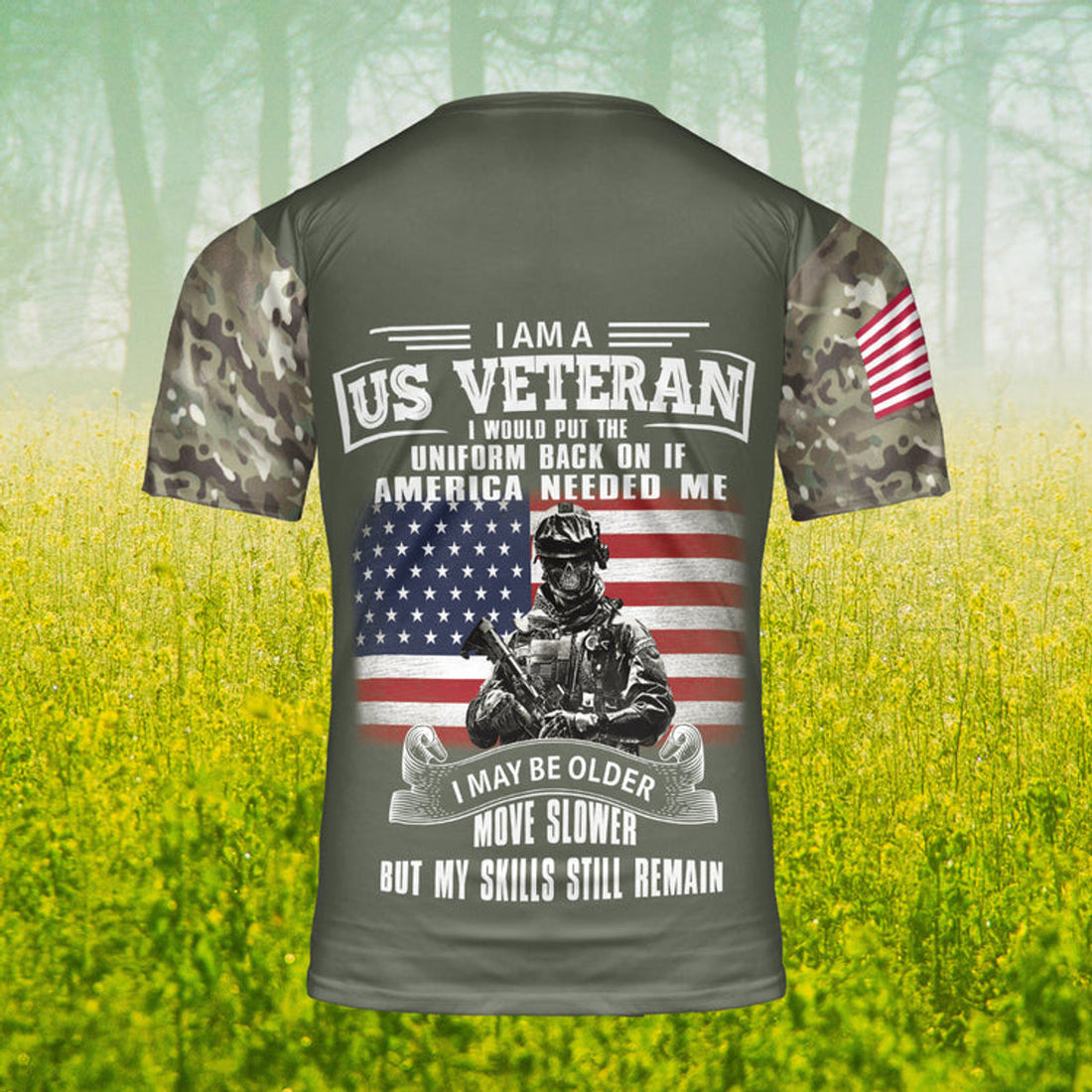 FUNSTUFFPRINT Veteran Shirt 3D All Over Printed T-Shirt For American Veteran I Am A Us Veteran Shirts 3D T-shirt