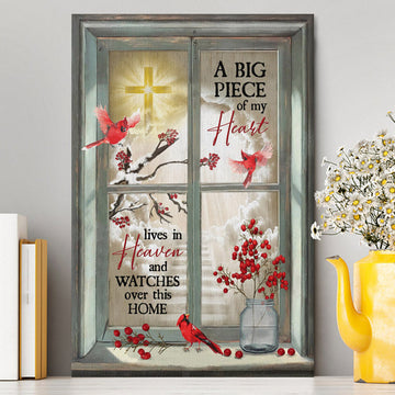 A Big Piece Of My Heart Hummingbird Canvas Wall Art - Christian Wall Art Decor - Religious Canvas Prints
