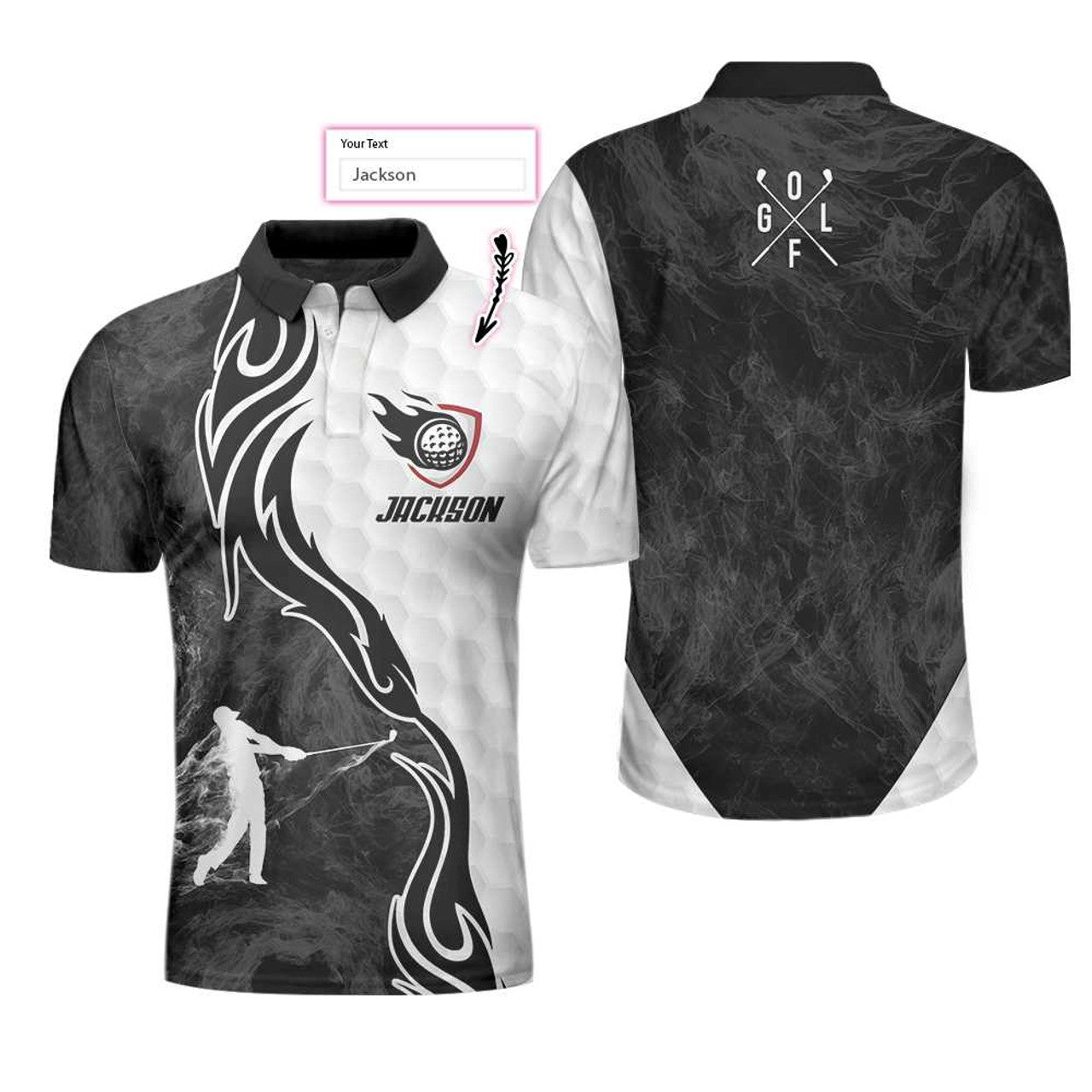 Custom A Golf Player Illustration Custom Polo Shirt, Personalized Polo Shirt For Golf, Best Golf Shirt For Men