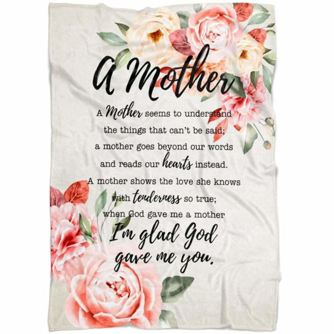 FUNSTUFFPRINT A Mother I Am Glad God Gave Me You Mother's Day Gifts Fleece Blanket - Christian Blanket - Bible Verse Blanket