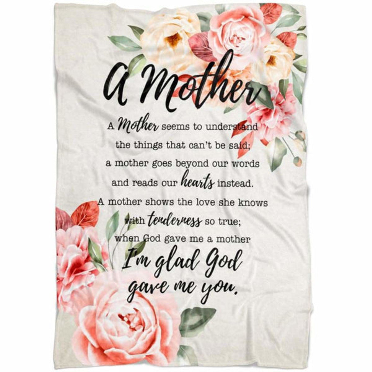 FUNSTUFFPRINT A Mother I Am Glad God Gave Me You Mother's Day Gifts Fleece Blanket - Christian Blanket - Bible Verse Blanket