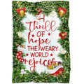 FUNSTUFFPRINT A Thrill Of Hope The Weary World Rejoices Christmas Fleece Blanket - Christian Blanket - Bible Verse Blanket