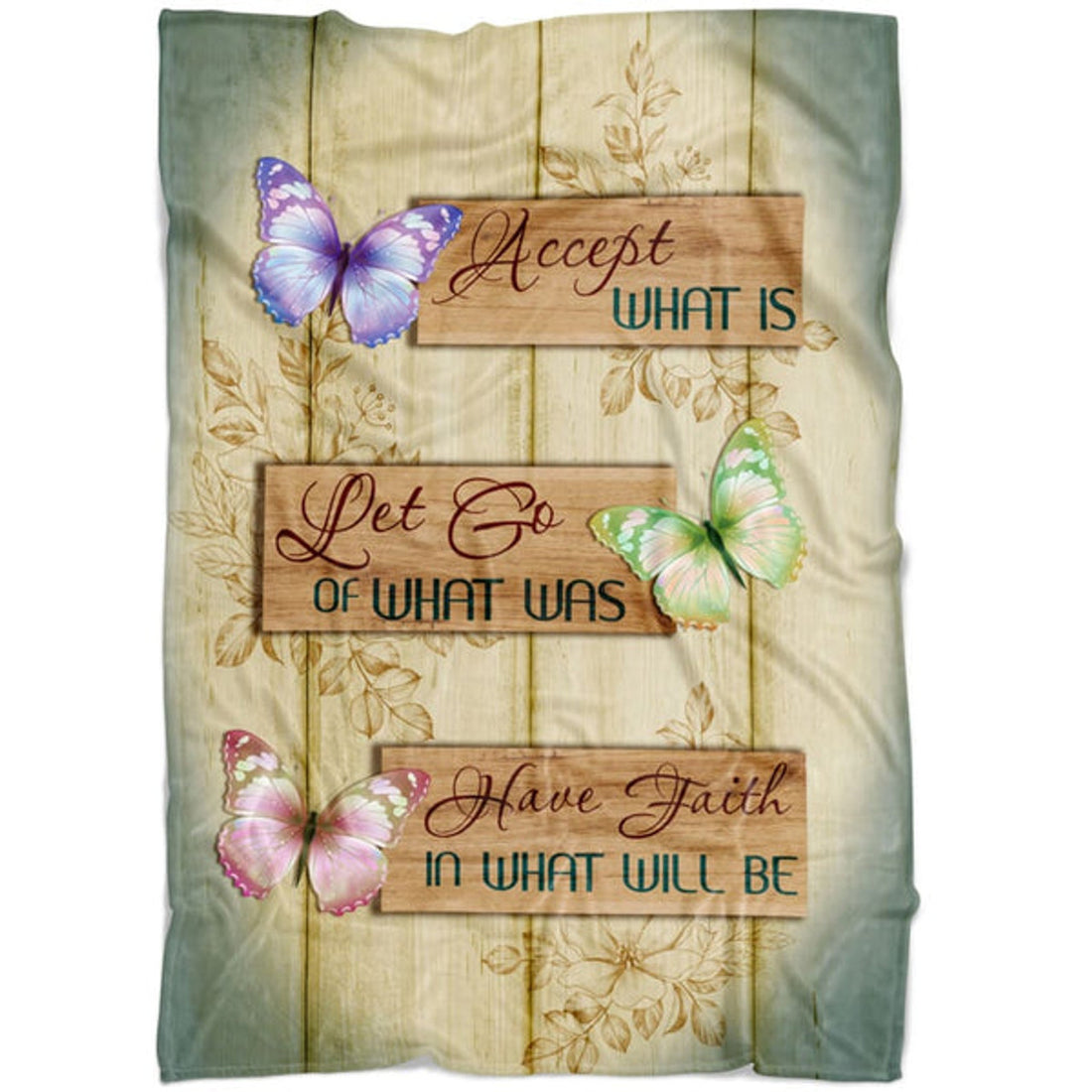 FUNSTUFFPRINT Accept What Is Let Go Of What Was Have Faith In What Will Be Fleece Blanket - Christian Blanket - Bible Verse Blanket