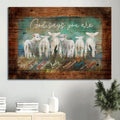 Adorable Baby Lambs God Says You Are Unique Canvas Wall Art - Christian Wall Decor